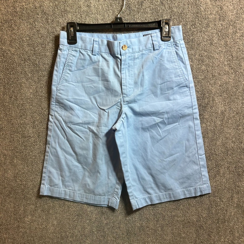 Vineyard Vines Boys Size 16 Chino Shorts Light Blue Flat Front Adjustable Waist